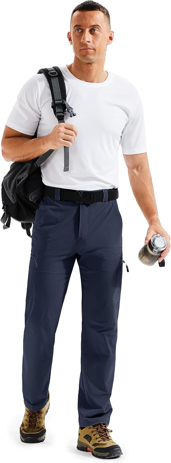 TACVASEN Men's Hiking Pants Lightweight Quick Dry Water Resistant Travel Work Fishing Pants Outdoor 6 Pockets - Image 6