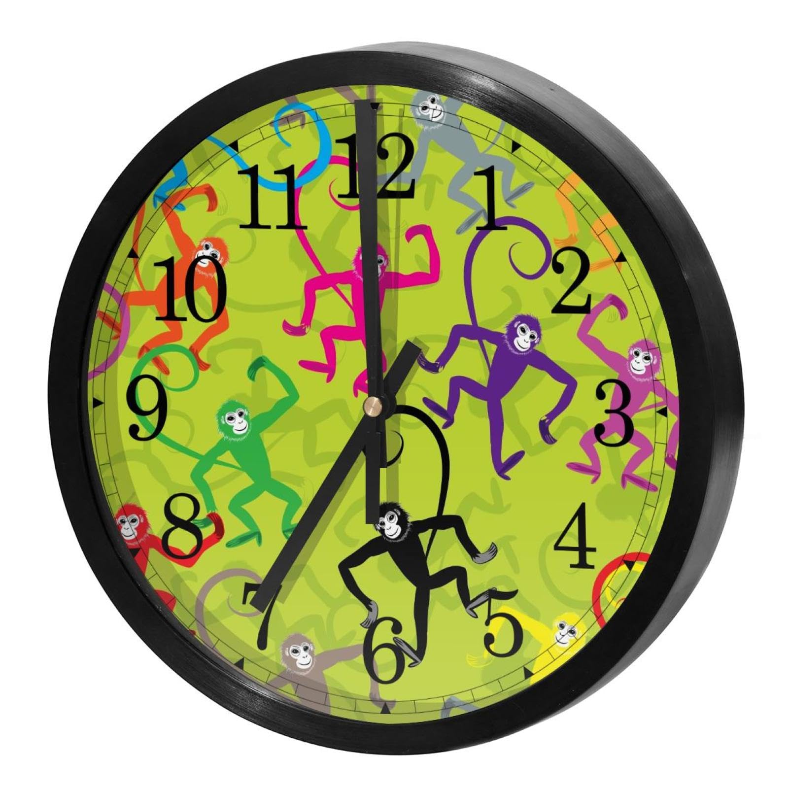 Horloge murale silencieuse pour cuisine et bureau au design de singe