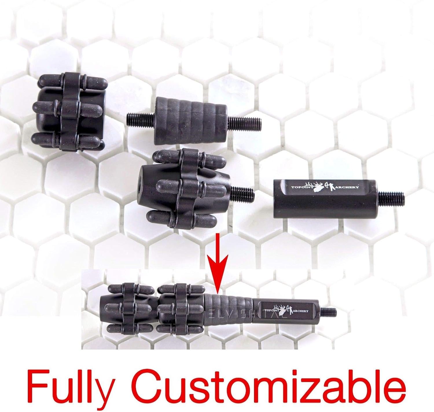 6.5" Customizable Stabilizer Vibration Dampening Stabilizer with Noise Suppression System Compound Bow Hunting Accessory