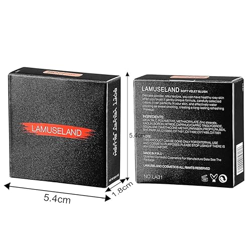 Miniatura 9 de LAMUSELAND Colorete duradero mate de terciopelo suave de 8 colores (B08 LOVE)