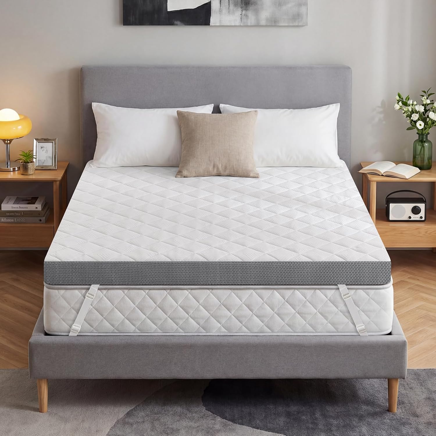 Extra Firm Mattress Topper King, 3 Inch High-Density Foam Mattress Pad, Pain Relieving Bed Topper for Extra Support, Washable Cover with Anti-Slip Straps, CertiPUR-US Oeko-Tex Certified, 80" x 76" - Image 8