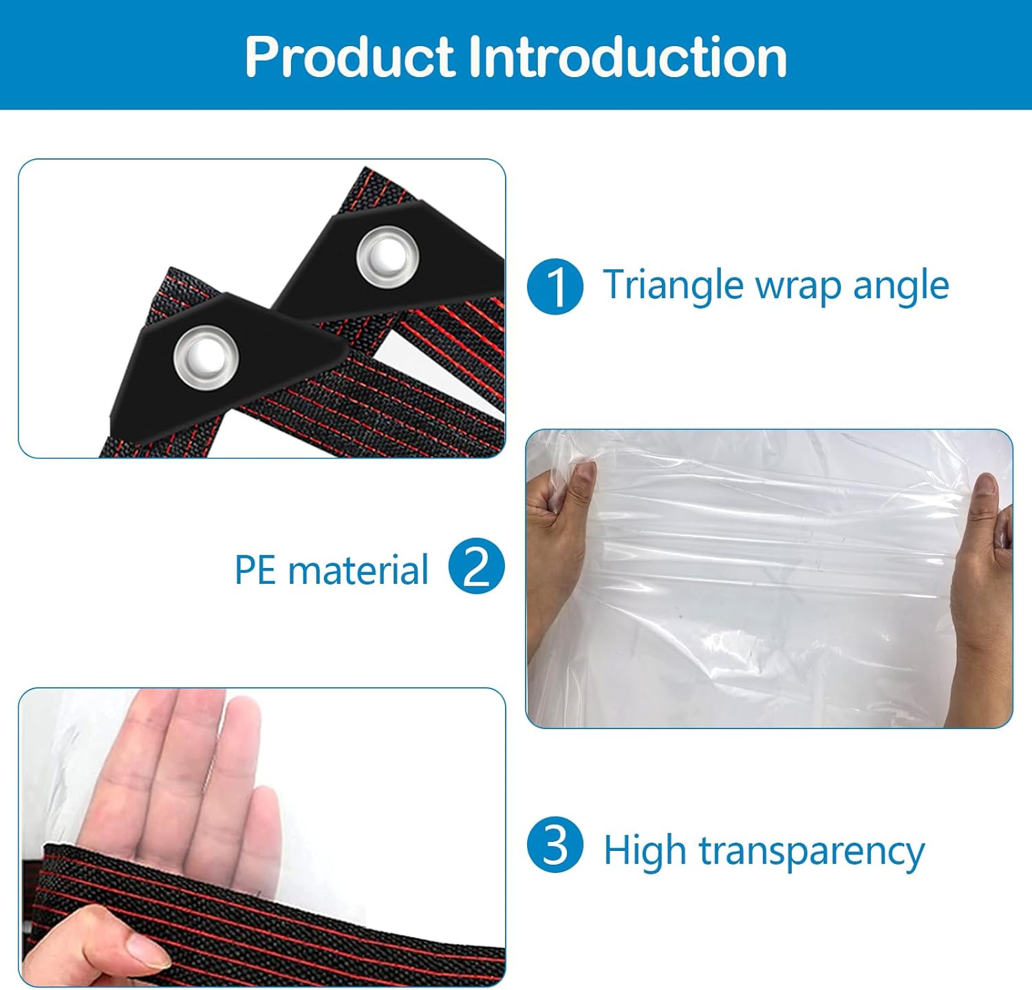 Clear Tarps with Grommets, 7x8FT with 1 Rolls Ropes Anti Tear Waterproof Tarps for Outdoors Clear Plant Covers for Covering Firewood Piles Patio Furniture Dog or Chicken Coops