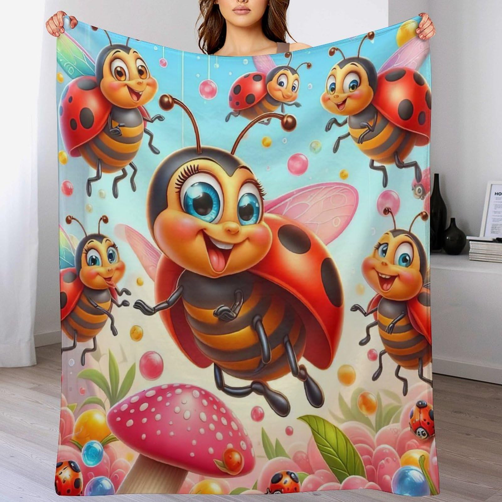 Couverture coccinelle chaude pour vos soirées cocooning sur le canapé
