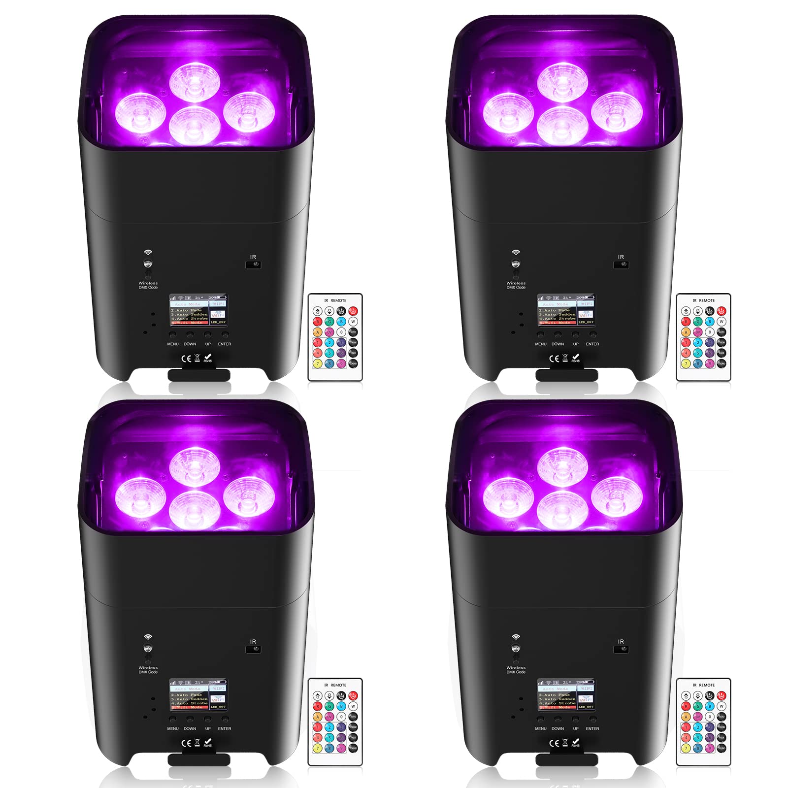BeamZ BBP94 4x 10 Watt Akku LED Par Uplight Spot Scheinwerfer RGBWA+UV
