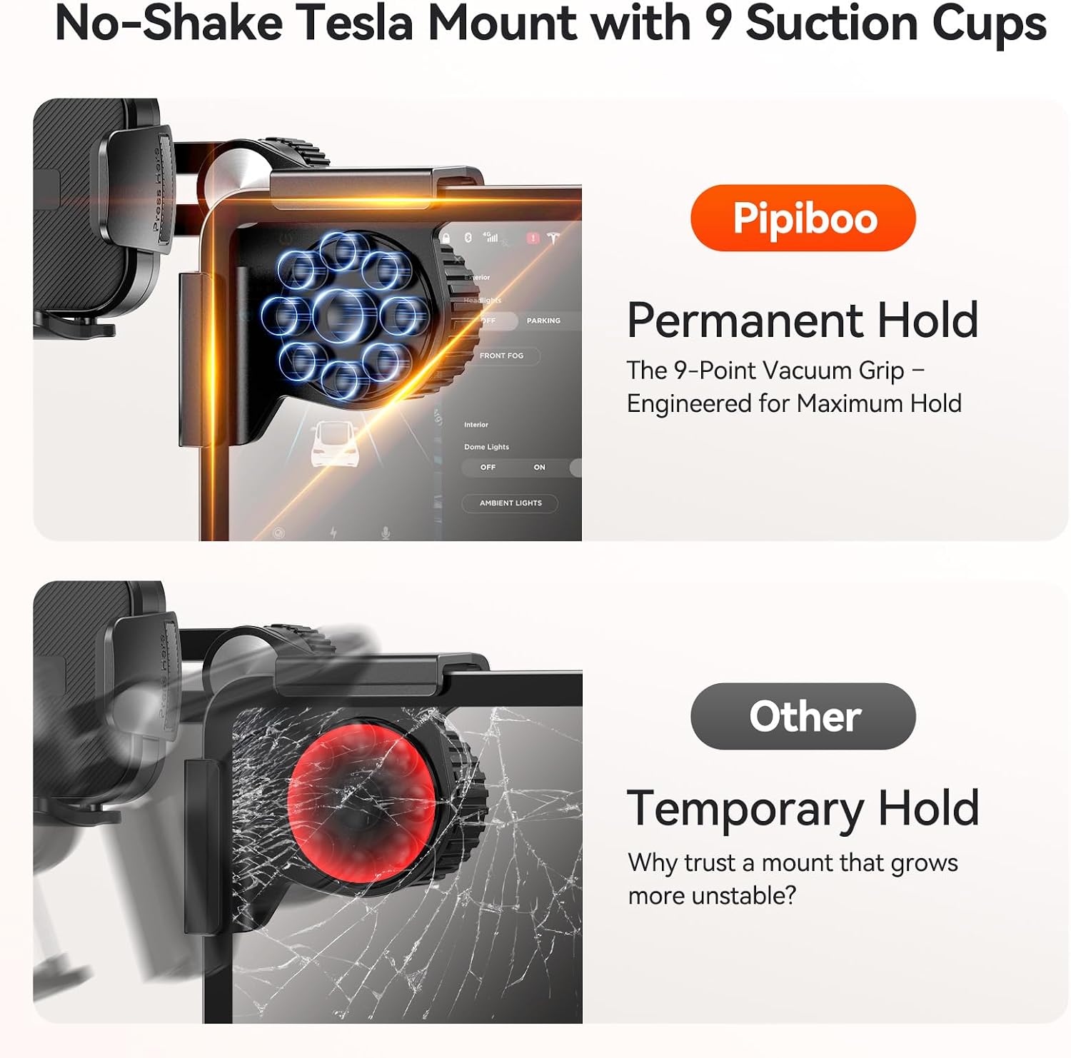 Tesla Phone Mount Model 3/Y Accessories: No-Adhesive for Clamp Car Mount for Model 3,Y,Juniper,Highland,Cybertruck,Fit for iPhone,Samsung,Google and All Android Mobile Phone image 5