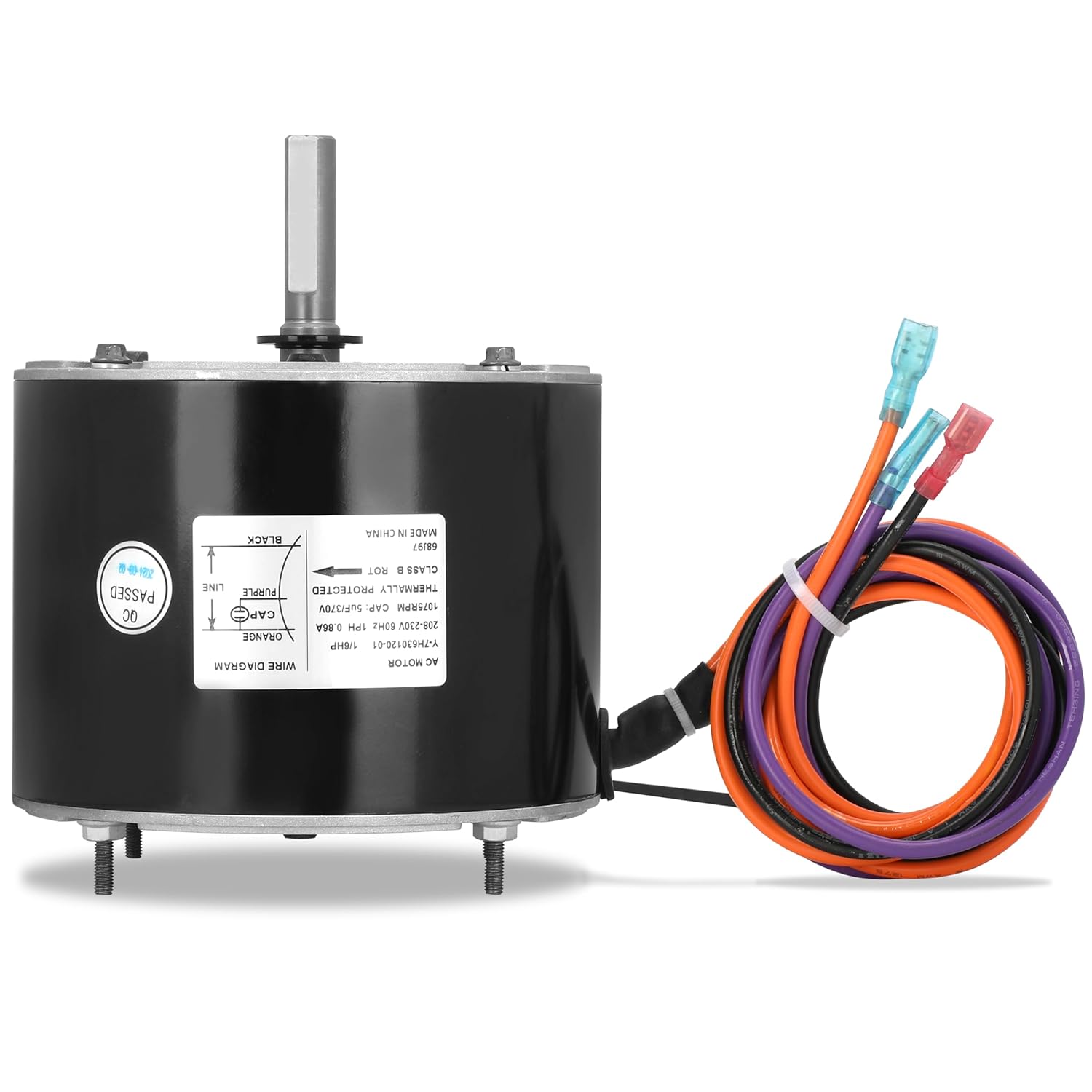 68J97 Condenser Fan Motor for Lennox, 1/6 HP 208-230V 1PH 60HZ 1075RPM, 31L19 31L1901 68J9701 for Lennox 10ACB24-10 10ACB30-10 10ACB18-10 10ACB36-10 10ACB48-10, for Emerson K55HXDFM-6844