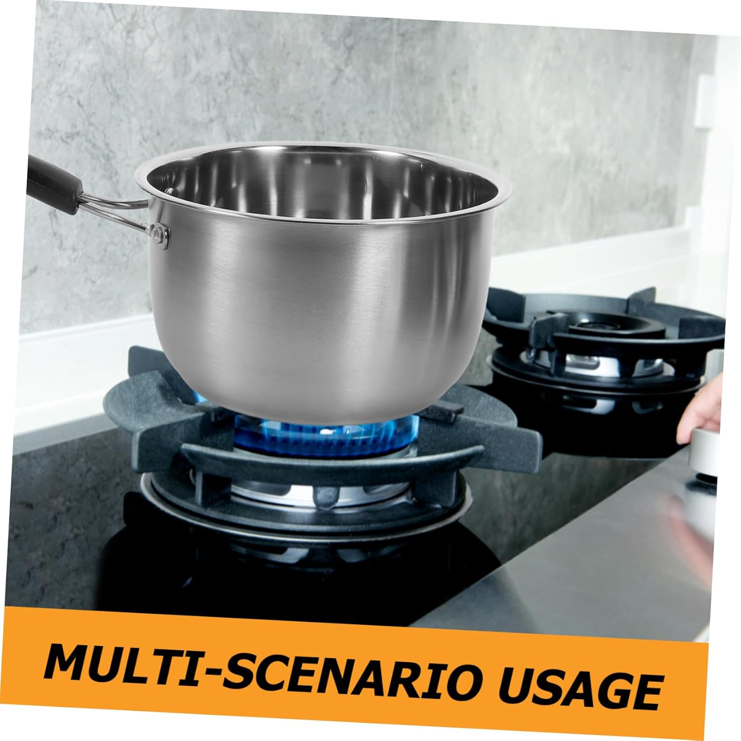 Cooking Steamer Pot Food Steamer Pot Stainless Steel Milk Saucepan Soup Saucepan Single Handle Heat Resistant