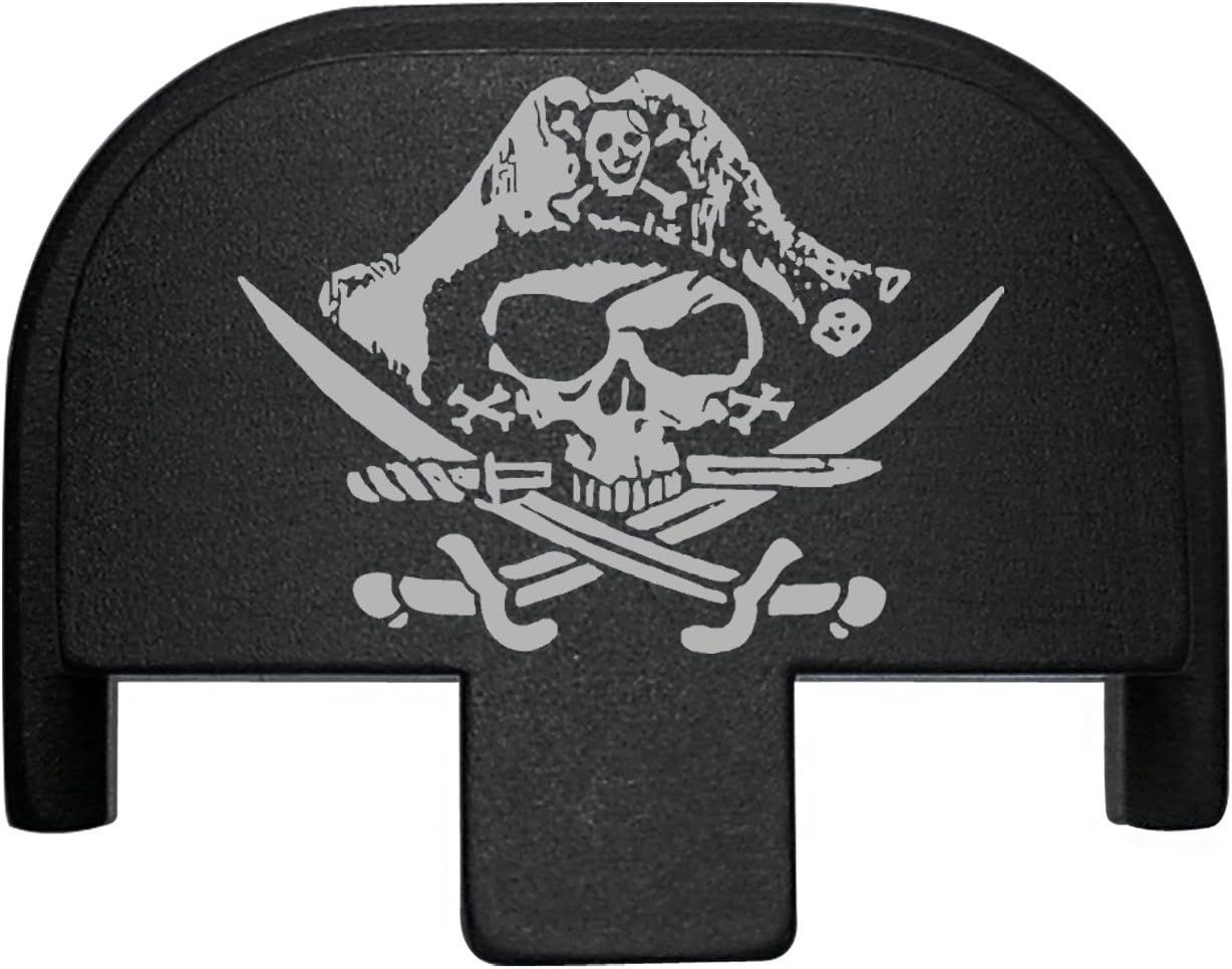 NDZ Performance Rear Slide Cover Back Plate for Smith & Wesson Self Defense S&W SD9 SD40 VE 9mm .40 Black Custom Laser Engraved Image: Calico Jack Jolly Roger