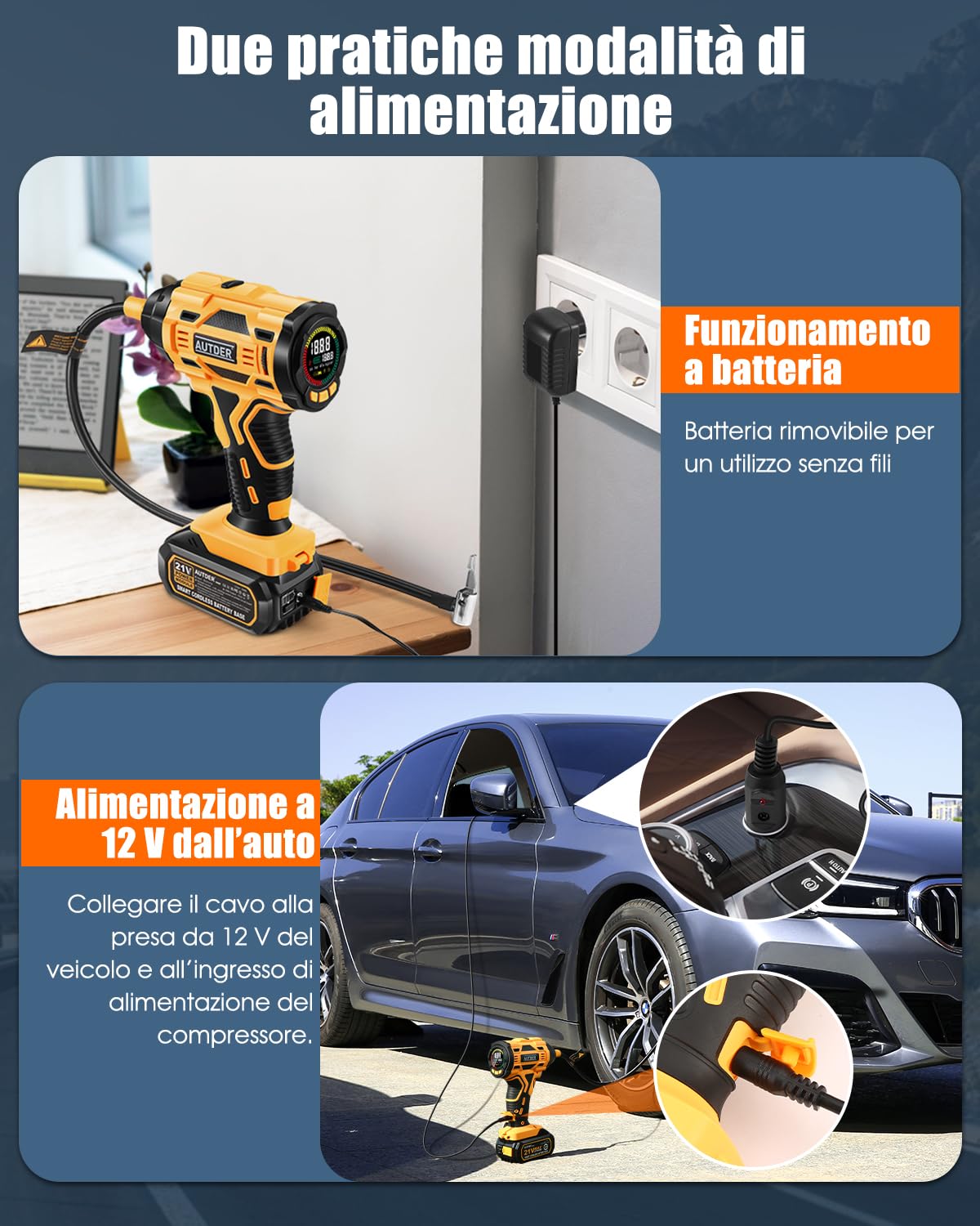 AUTDER Gonfiatore Pneumatici Portatile — immagine 6 di 13