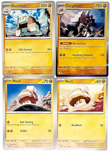 Garganacl 123193 Paldea Evolved - Set Pokemon Evolution - Lote de 4 cartas - Escarlata y violeta
