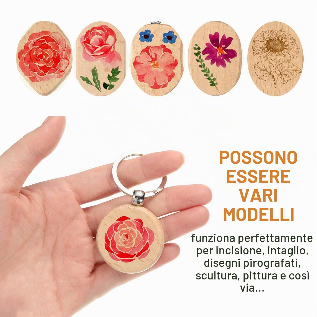 60 pezzi in legno rotonde vergini in da te che possono incidere regali fai da te