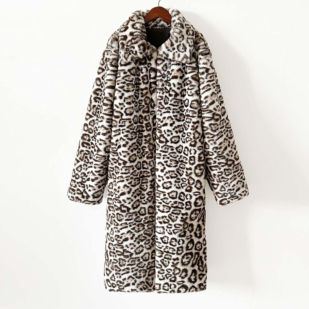 Shopping Online Official Site Womens Faux Fur Jacket Long Leopard