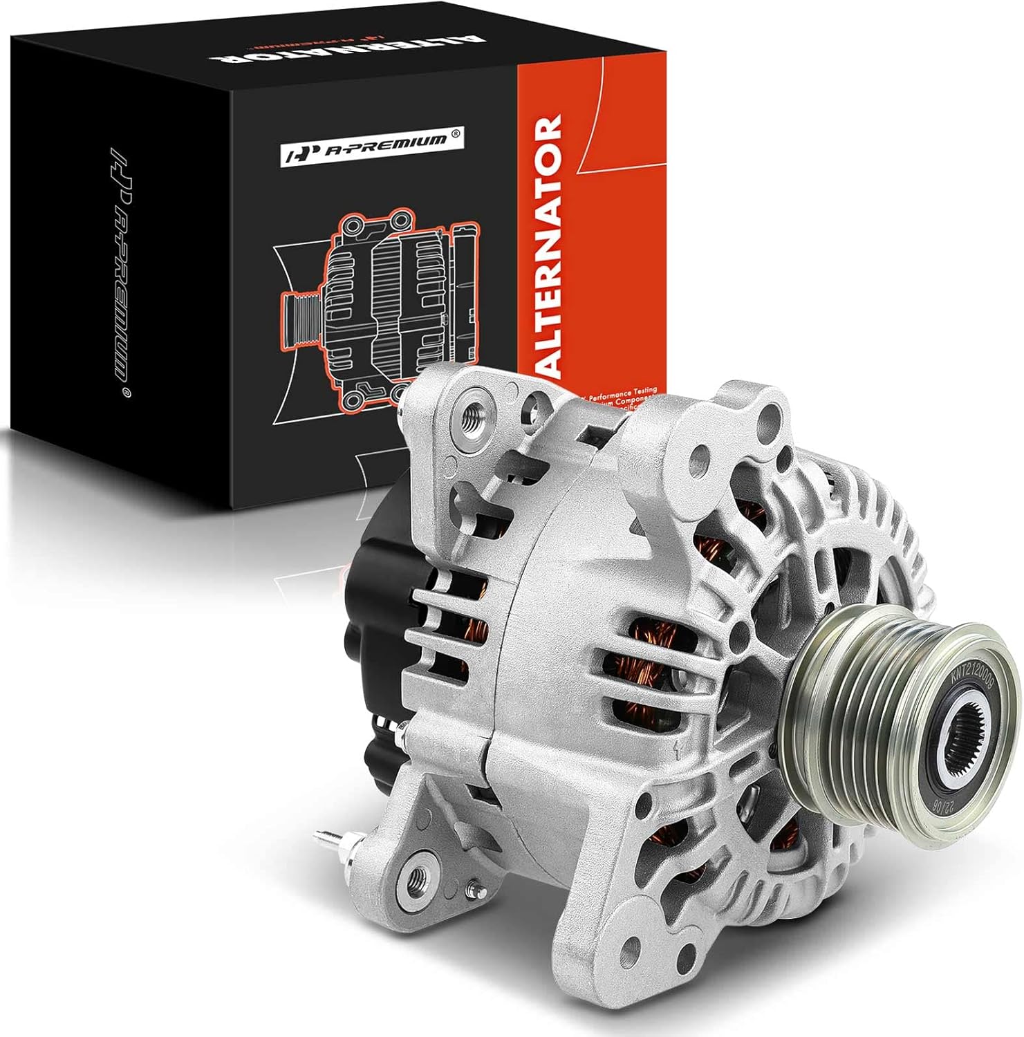 A-Premium Alternator Compatible with Volkswagen Jetta 2012 2013 2014 2015, For Jetta City 2009, L4 2.0L, 12V 110Amp CW 6-Groove Clutch Pulley, Replace# 0124325092, 06F903023EX