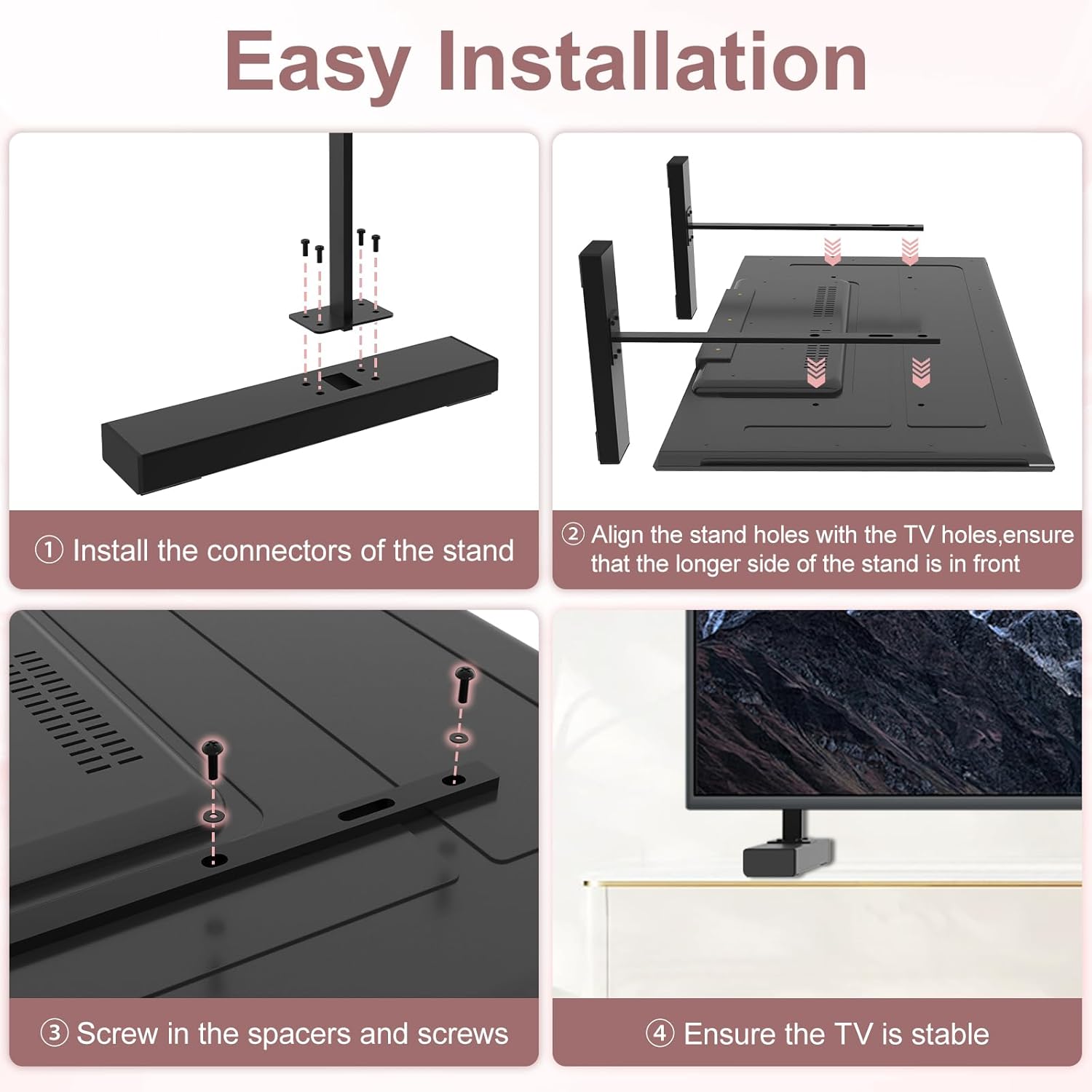 Metal TV Stand Base for Pioneer TV Legs, Only for Pioneer PDP-4270HD PDP-433HDE PDP-5020FD PDP-504CMX PRO-1010HD TV We Listed Model, TV Stand Legs Replacement for Pioneer with Screws (Not Universal)