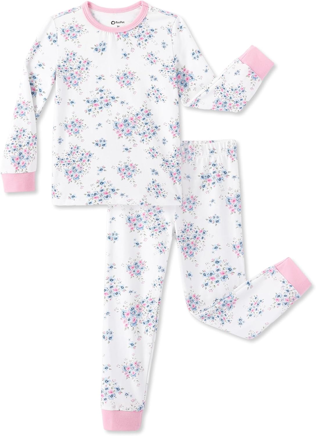 PATPAT Baby & Toddler Pajamas with Organic Cotton, 2-piece PJs for Girl Boy | Organic Cotton, Soft, Breathable Comfort, Gentle on Sensitive Skin, Tagless Design, Stretchy Fit, GOTS Certified, Easy Care