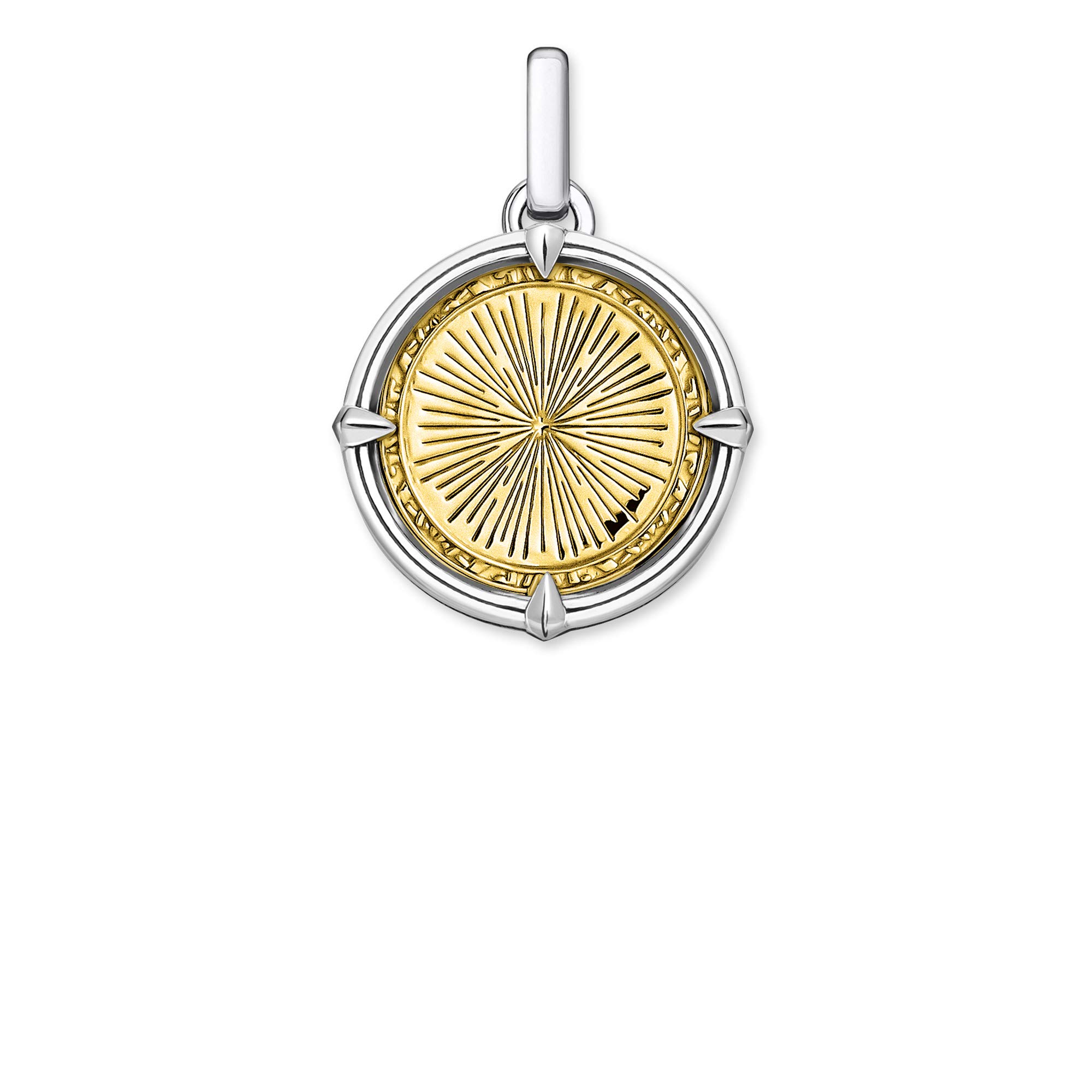 THOMAS SABO Anhänger Glaube, Liebe, Hoffnung 925 Sterlingsilber, Geschwärzt, 750 Gelbgold Vergoldung