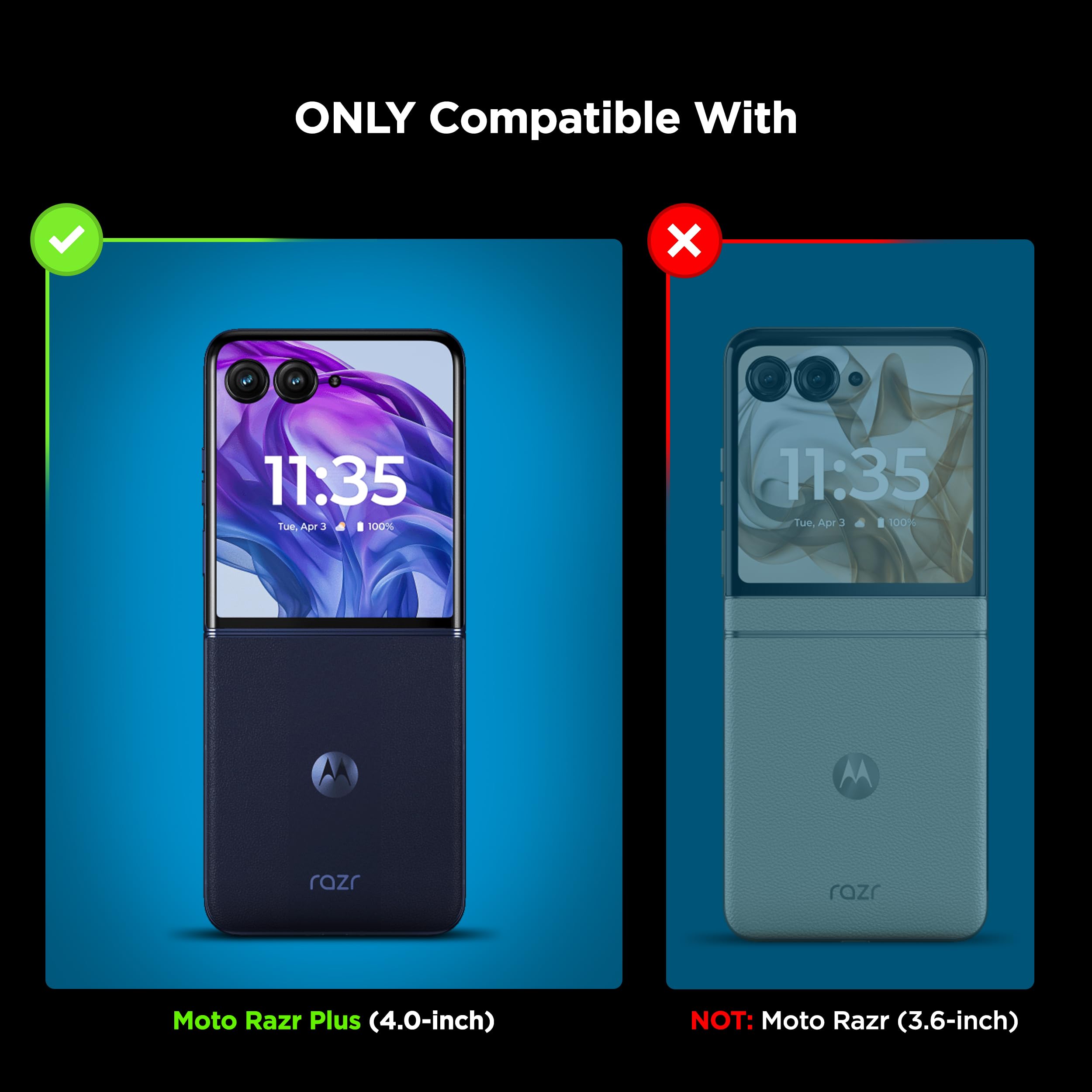 Miimall Funda para Moto RAZR 50 Ultra Case con Protección de Bisagras