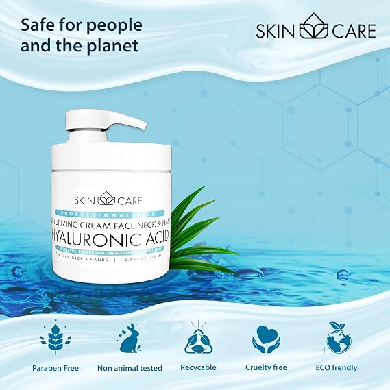 Skin Care 3-in-1 Moisturizing Cream with Hyaluronic Acid for Face, Neck and Hands - Delicate and Easily Absorbed Daily Cream - (500 ml)