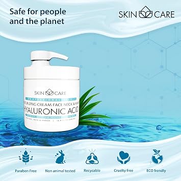Skin Care 3-in-1 Moisturizing Cream with Hyaluronic Acid for Face, Neck and Hands - Delicate and Easily Absorbed Daily Cream - (500 ml)