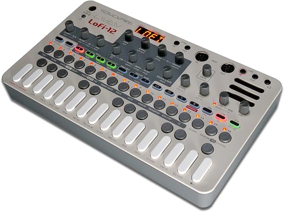 Sonicware Liven Lofi-12 [Lo-fi Groovebox & Sampler] أخذ عينات ريترو مع وضع عينات 12 بت ، تسلسل خطوة 4 مسارات ، 10 أصوات ، 12 تأثيرات مسار + 9 تأثير رئيسي ، يعمل بالبطارية, مكبر صوت مدمج