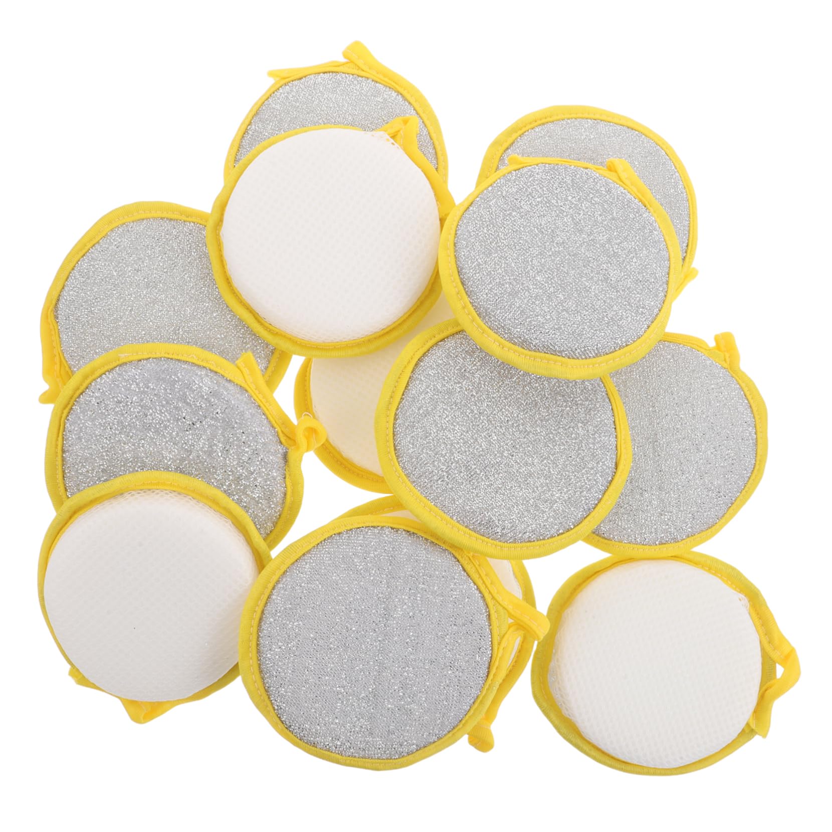 30piezas Esponjas Redondas para Fregar Platos Estropajos de Cocina Multifuncionales de Doble Cara No Rayan Orificios para Colgar para Limpiar Ollas y Sartenes