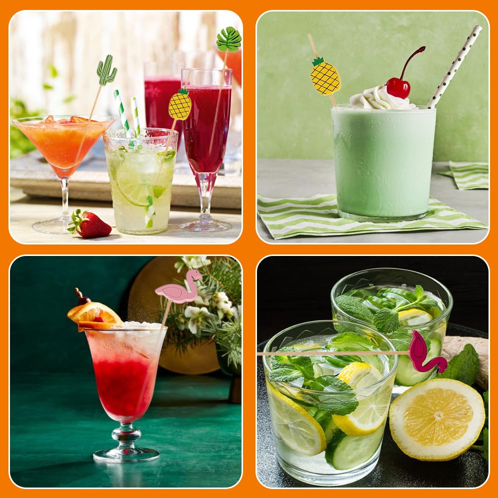 200 Stuzzicadenti Da Cocktail A Forma Di Cactus - 11,9 Cm, In Legno, Per Decorare Torte, Cupcake E Antipasti