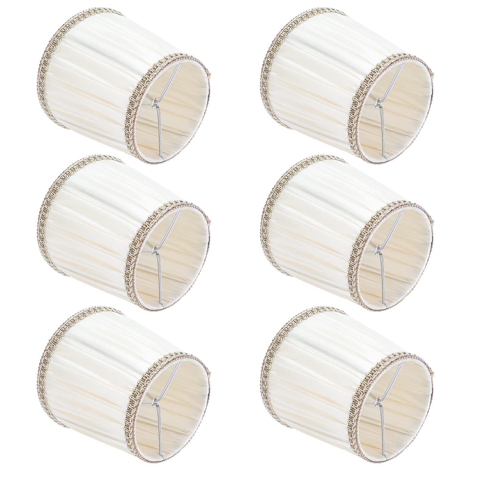 lyrlody Coprilampada da Tavolo Moderno con Paralume in Tessuto da 6 Pezzi, Lampadario con Paralume in e Tessuto per Viti E14 Accessori per la Casa