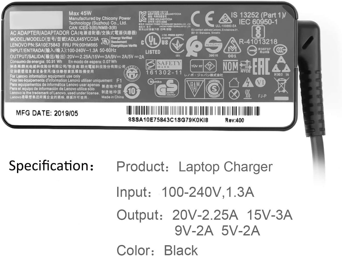 Rеvіеw Dіѕсоunt 45w USB-c Charger for 4GX20N20876 4X20M26252 ADLX45YCC3D ADLX45YLC3D ADLX45YDC3D Lenovo Chromebook C330 S330 100e 300e 500e Yoga C630 WOS Lenovo Tablet 10 adlx45ycc3a adlx45ycc2a 🔥 Flаѕh Sаlе 45w USB-c Charger for 4GX20N20876 4X20M26252 ADLX45YCC3D ADLX45YLC3D ADLX45YDC3D Lenovo Chromebook C330 S330 100e 300e 500e Yoga C630 WOS Lenovo Tablet 10 adlx45ycc3a adlx45ycc2a
