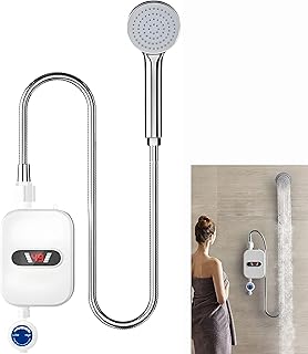 Drumstone 𝟏𝟎+𝟐 YEARS 𝐆𝐔𝐀𝐑𝐀𝐍𝐓𝐄𝐄 Tankless Electric Water Heater, 2100W Instant Hot Water Heater with Digital Display, Mini Portable On-Demand Geyser for Bathroom, Kitchen, Shower Sink