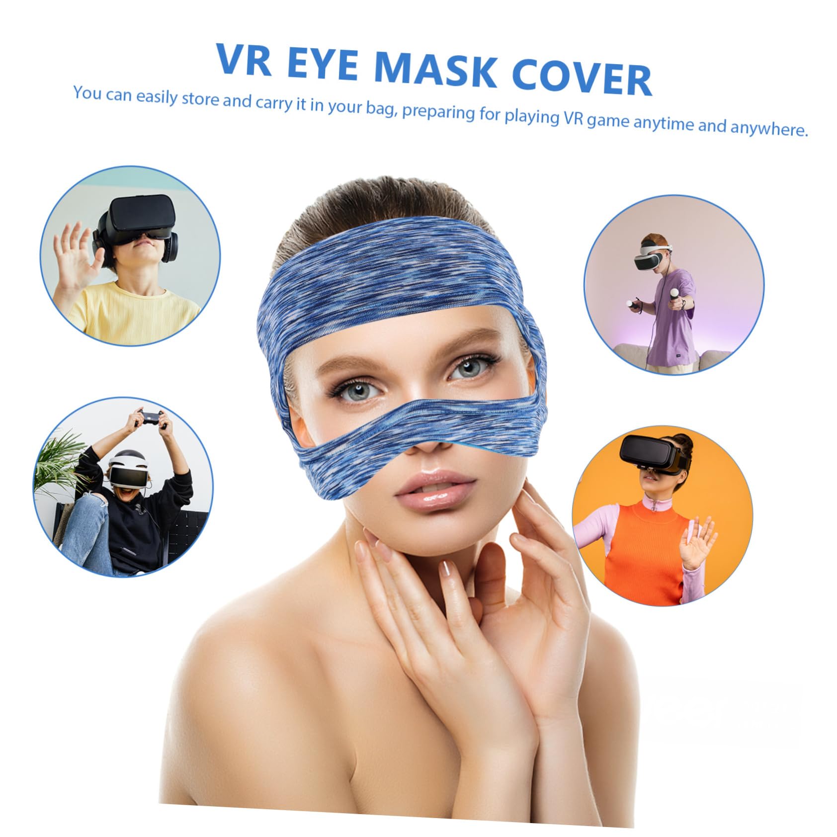 DOITOOL 5 Piezas Gafas de Realidad Virtual Realidad Virtual Ajustable Cubierta de la máscara Banda para el Sudor para Auriculares VR Banda de Sudor Transpirable VR Relleno Ocular VR Ojos