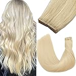 YDDM Tape in Hair Extensions, 20pcs 18 Inch Platinum Blonde 100% Remy Human Hair Straight Seamless Invisible Tape in Hair Extensions Human Hair(60, 18 Inch)