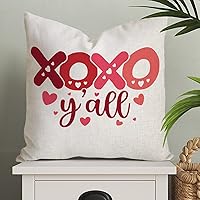Vista 1 de XOXO Y'all - Funda de almohada romántica para el día de San Valentín, boda, compromiso, rústico, decoración del hogar, sofá, sala de estar
