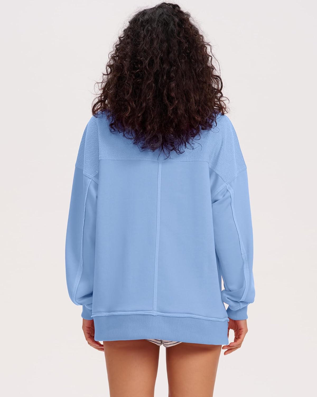 Gacaky Sweatshirt for Women Oversized Casual Open Neck Sweaters Hoodies Comfy Fall Pullover Tops Fashion Outfits Clothes - Image 4