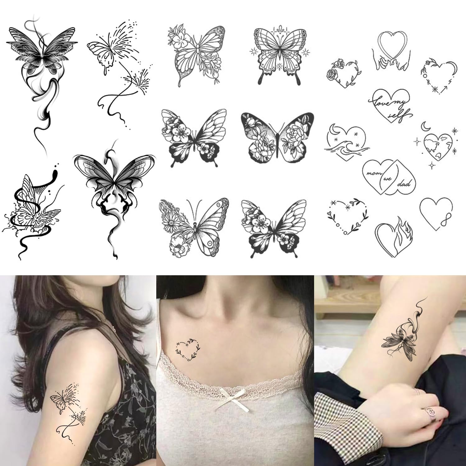 Amazon.co.jp: タトゥーシール 3個入り 2週間で消えるタトゥー