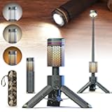 Rechargeable Camping Lights, Outdoor Telescopic-Collapsible-Lanterns with 2 Light Sources & 10500mAh Battery Flash Light & Road Lamp for Adventure/Hiking/Camping/Live Streaming(Dark Grey)
