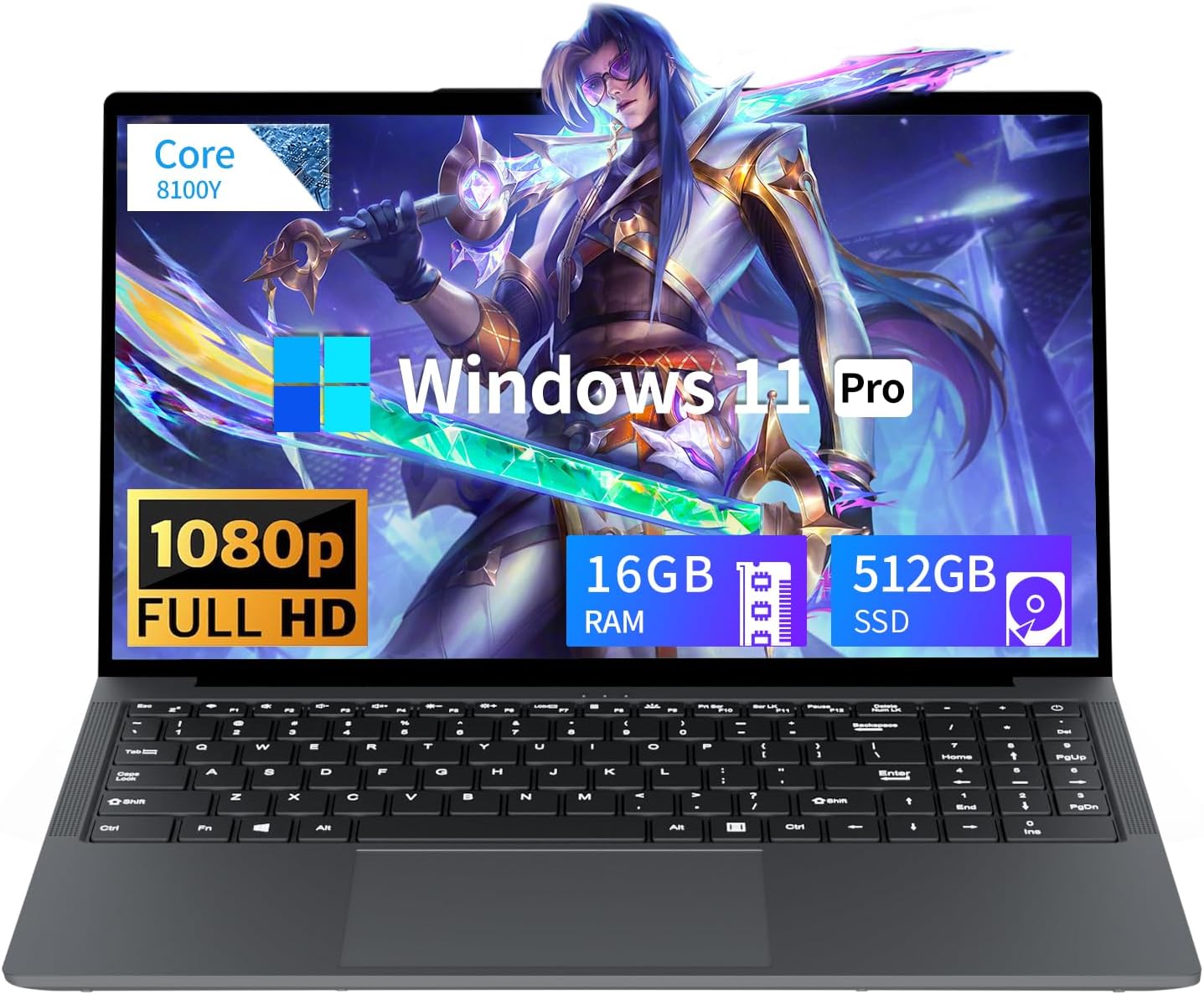 15.6 inch Laptop, Laptops with Core Processor (up to 3.40GHz), Gaming Laptop 16GB RAM 512GB ROM, FHD 1920 x 1080, Win 11 Pro Traditional Laptops Computers