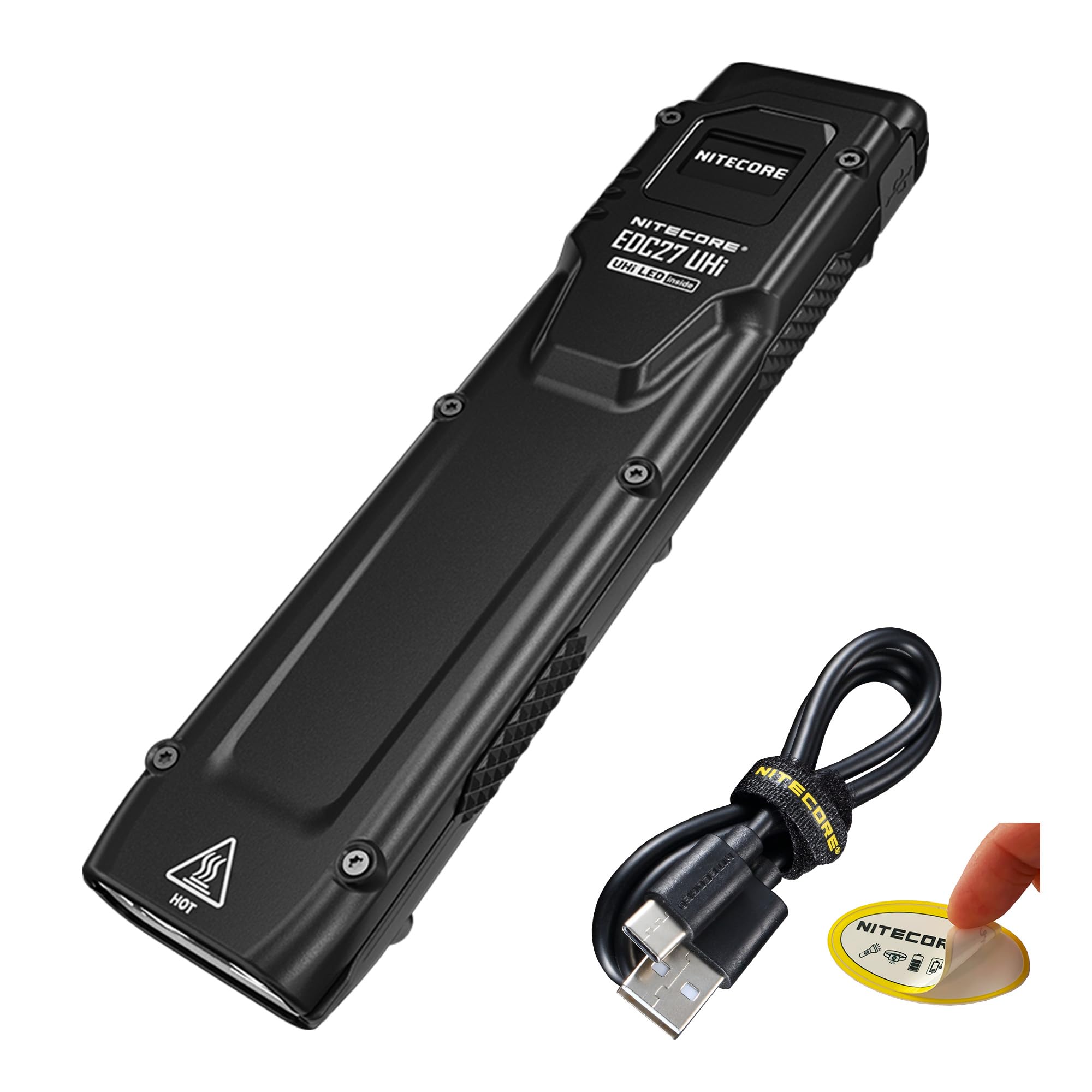 Nitecore EDC27 UHi Ultra Slim Flat EDC Flashlight, 3100 Lumens, USB-C Rechargeable, Dual Switch, Compact Pocket Light for Everyday Carry