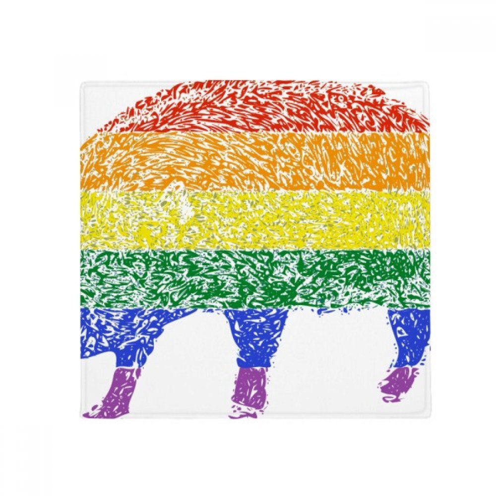 Tapis rond LGBT arc-en-ciel 60cm antidérapant pour salon et cuisine