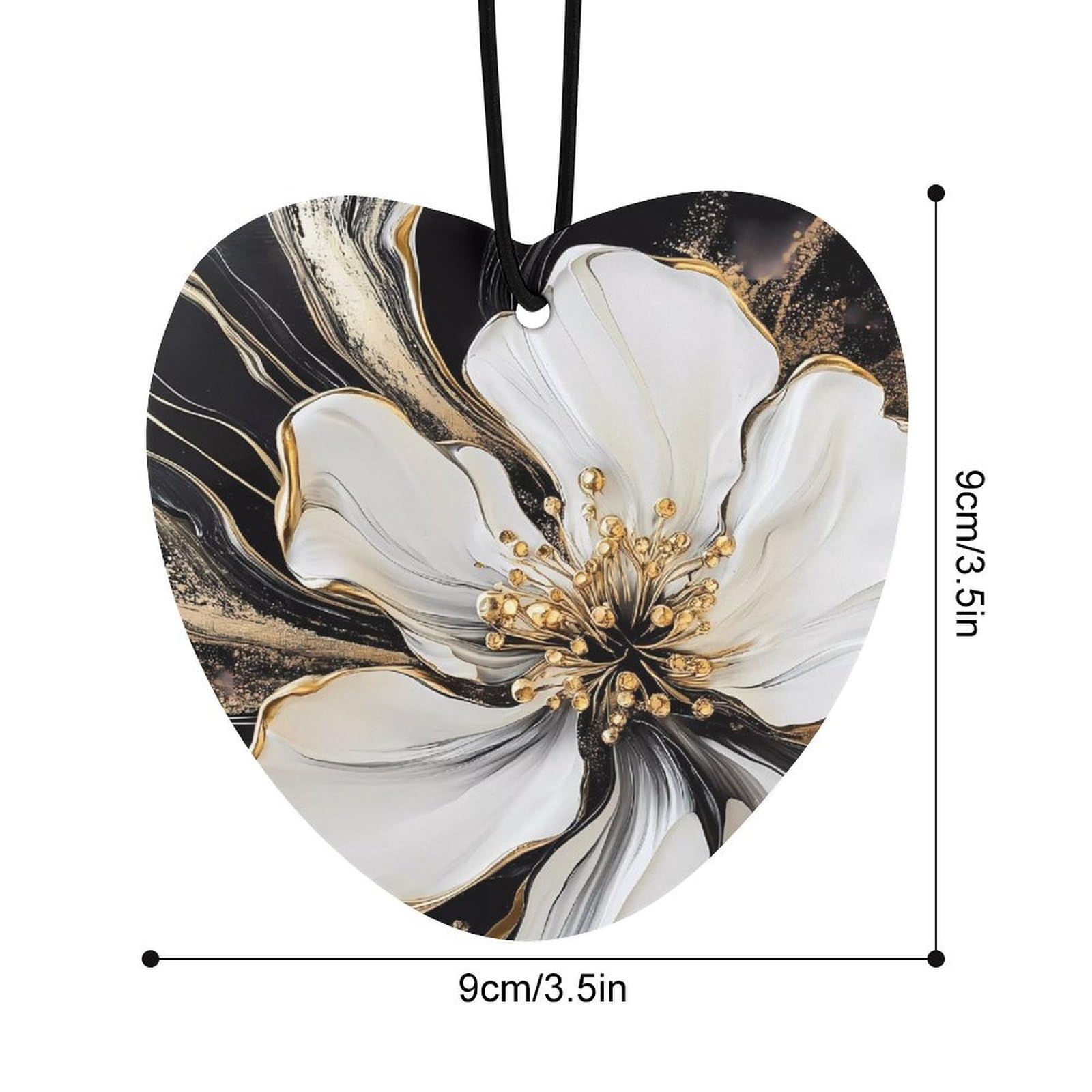 Black Gold Flower Car Air Freshener Hanging Aromatherapy Tablets for Car Accessories Love form