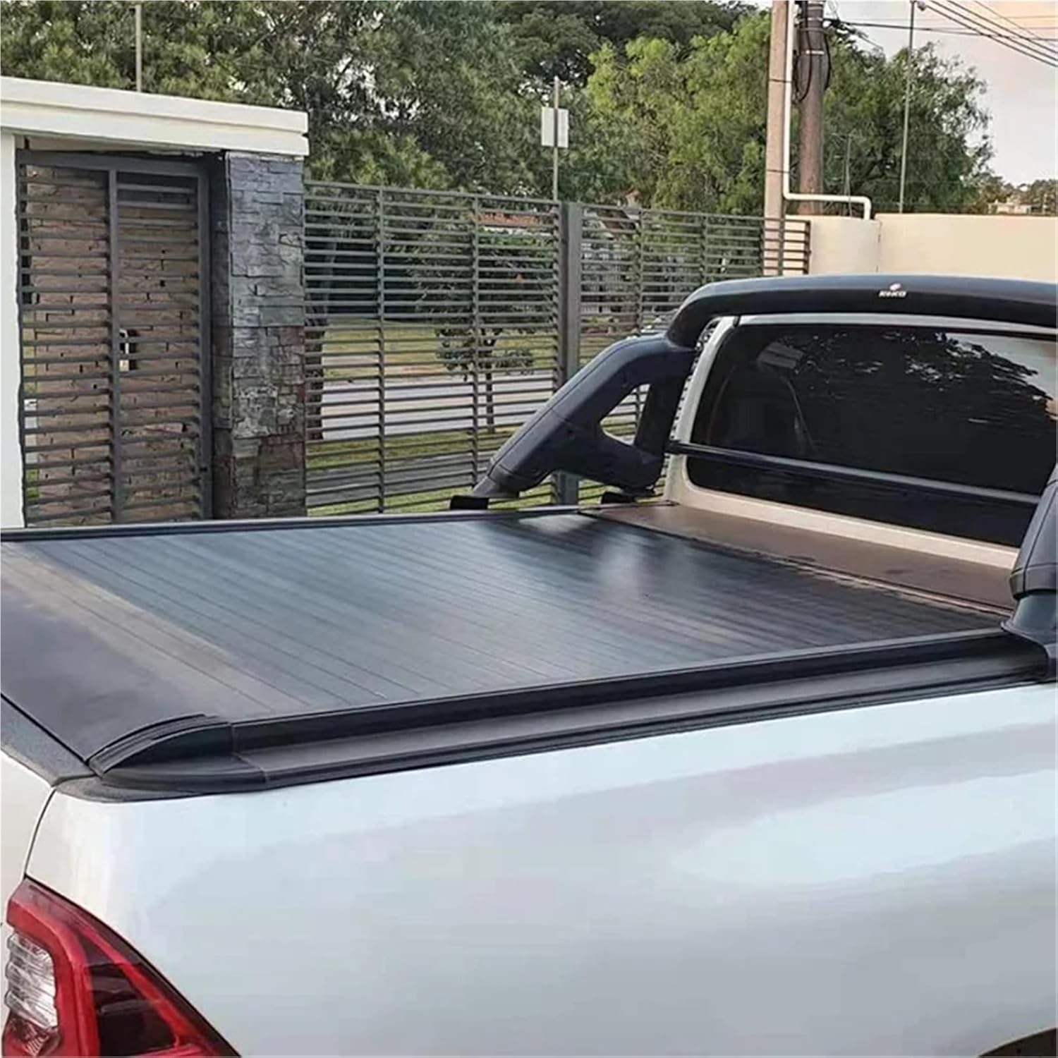 Electric Roller Shutter Covers Pickup Truck Hard Retractable Truck Bed Tonneau Cover Compatible with Hilux Revo/Rocco/Rogue(02 with Passwordlock)