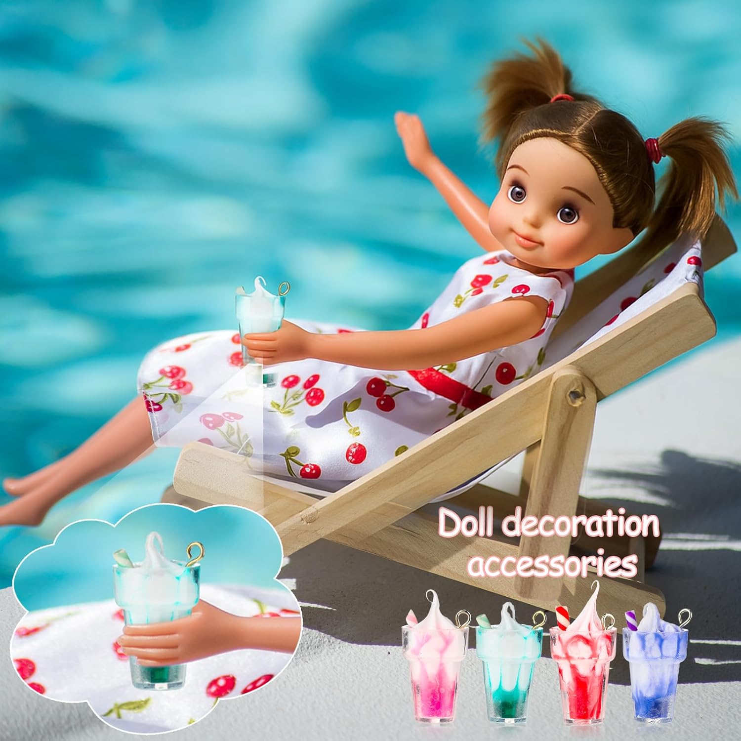 6 Pieces 1:12 Dollhouse Mini Laptop and 4 Pieces Mini Bottle Ice Cream Simulation Notebook Lovely Folding Laptop Model for DIY Dolls House Furniture Accessories (Pink, Red, Purple, Green)