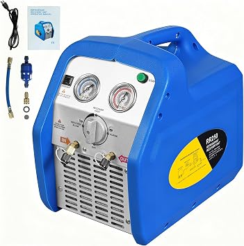 Jack Boss R1234yf R32 Single-Cylinder Refrigerant Recovery Machine Portable | 110-120V,oil-less compressor,3/4 HP,Self-Cleaning,for Liquid Vapor Refrigerant Recycling, Automotive Air Conditioning