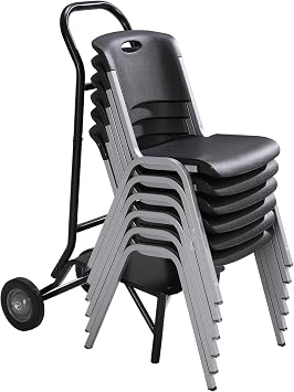 LIFETIME Stacking Chair Dolly, Black