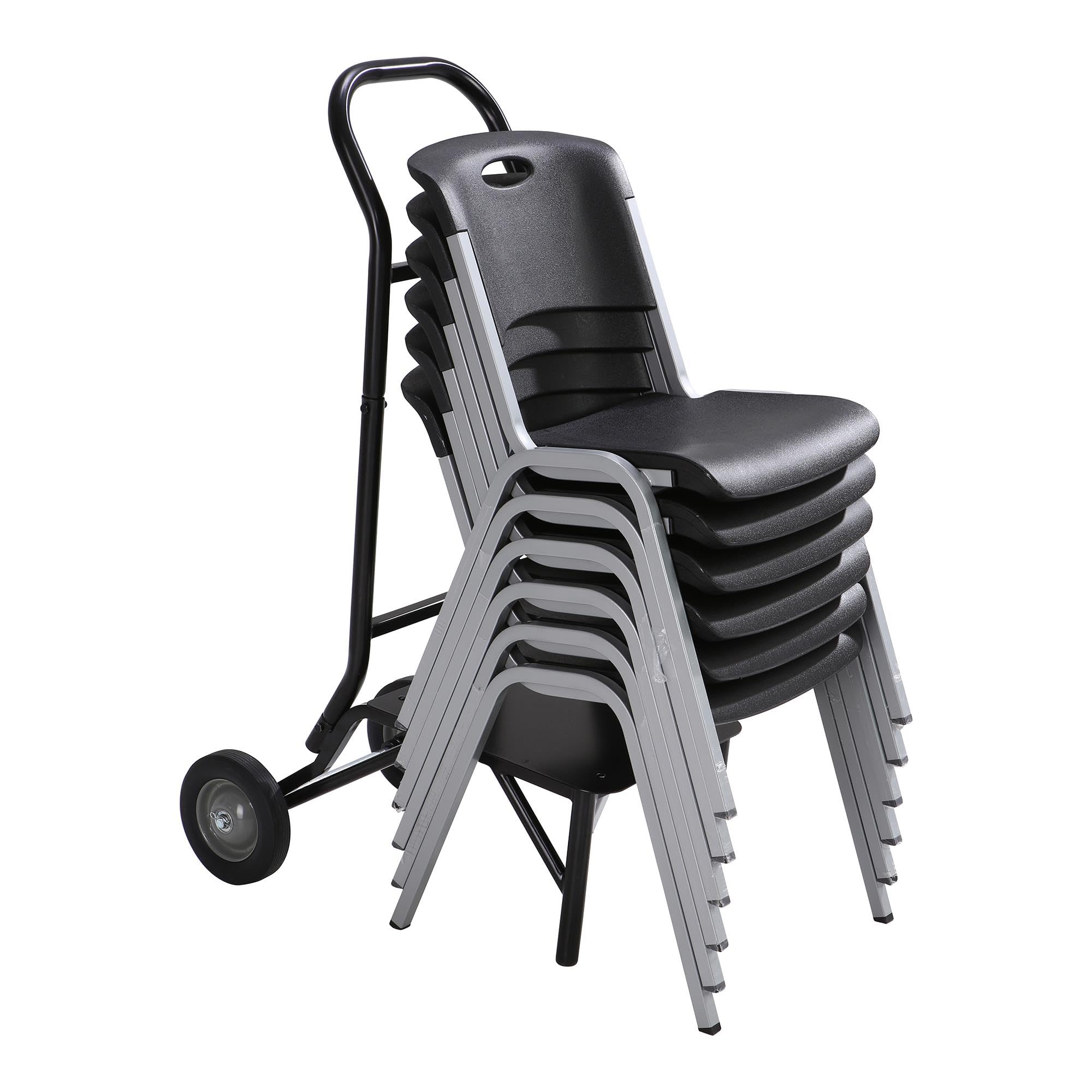 Lifetime Carrello di Sedia impilabile Nero 74,3 X 49 X 121,1 cm 80527