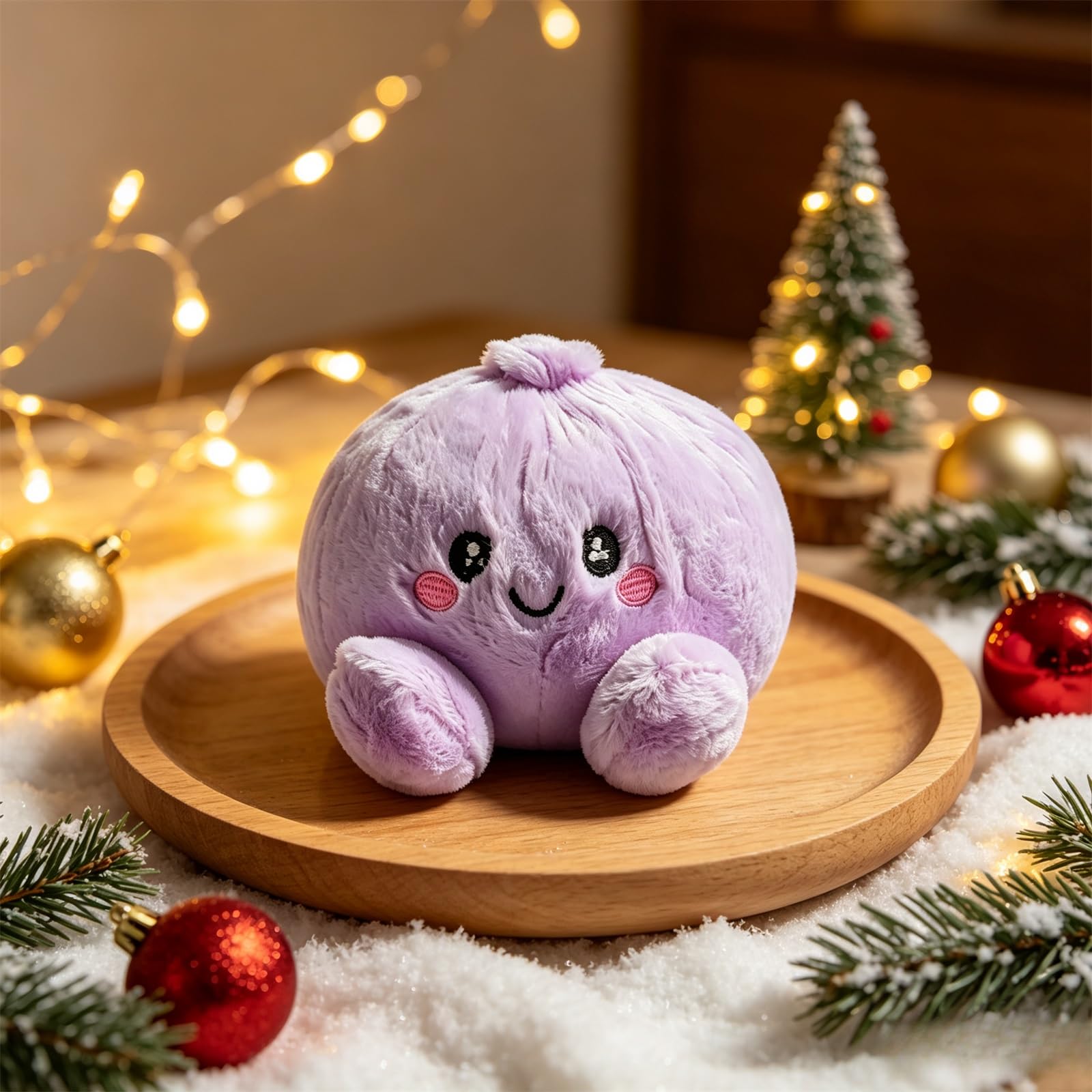 Filling Soft Dumpling Pillow,Cute Plush Stuffed Steamed Bun Pillow (Purple, 15cm)
