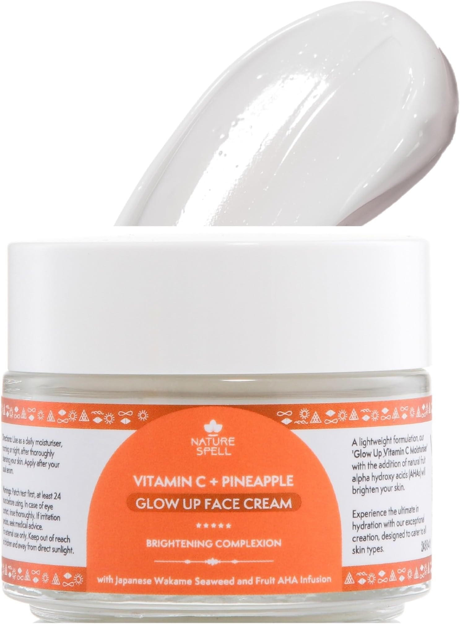 Vitamin C Face Cream, Brightening & Deep Hydration Moisturiser with Pineapple, Helps Reduce Dark Spots & Uneven Skin Tone, Fast Absorbing, For Normal to Dry Skin, Vegan Skincare, 100 ml