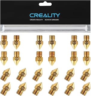 Creality Official MK8 Nozzles 24 pcs 3D Printer Brass Nozzles for Ender 3 Series, Ender 5 Series and CR-10 with 0.2mm, 0.3mm, 0.4mm, 0.5mm, 0.6mm, 0.8mm, 1.0mm Nozzles Kit