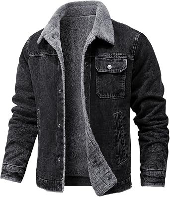 Buddhi Mens Thick Thermal Winter Jacket Full Zip Front Fleece Lined Military Jacket Casual Warm Cargo Coat Working Jackets