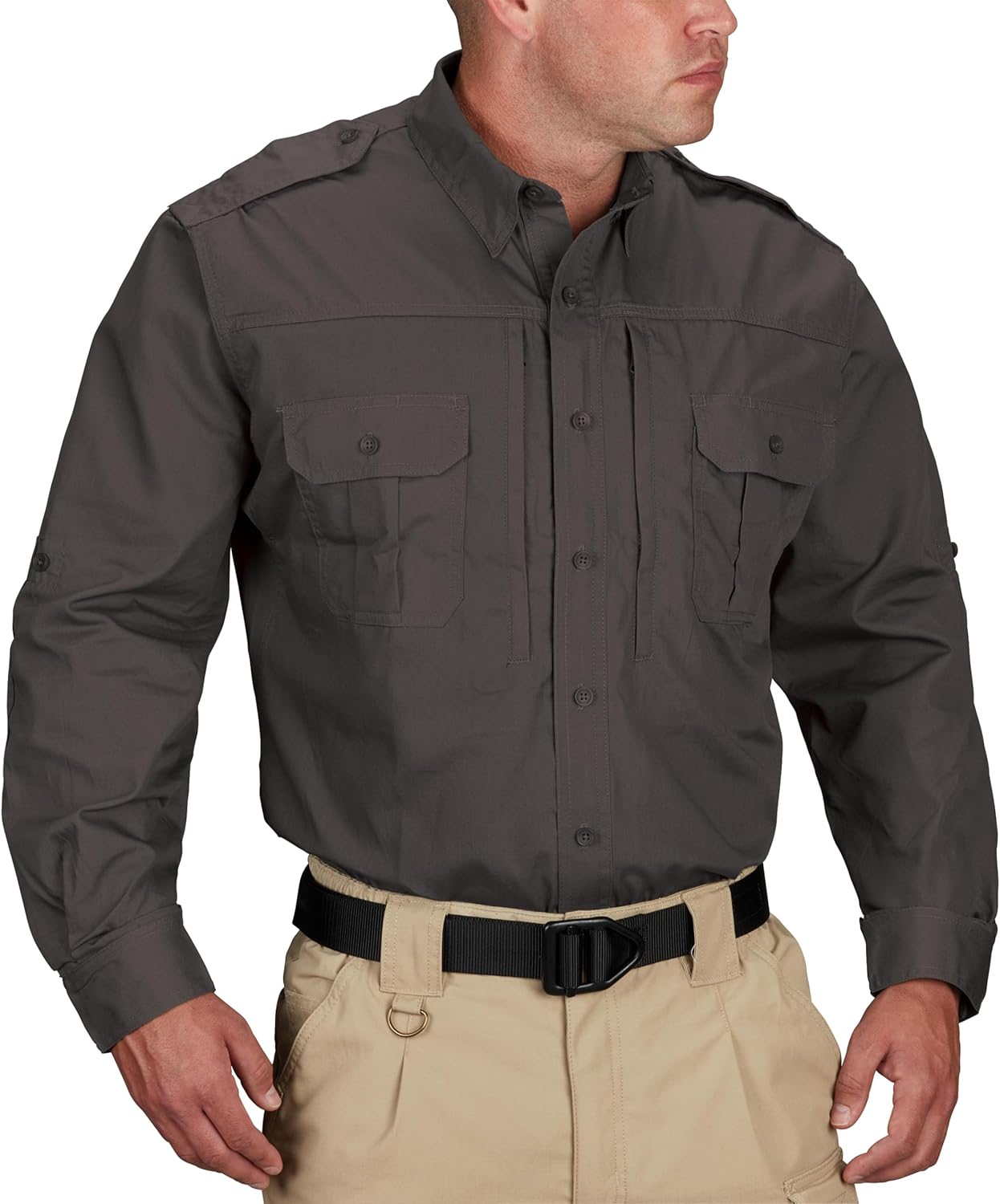 Propper Tactical Long Sleeve Ripstop Shirt – Epaulettes, Teflon Fabric Protection & Document Pockets for Public Safety