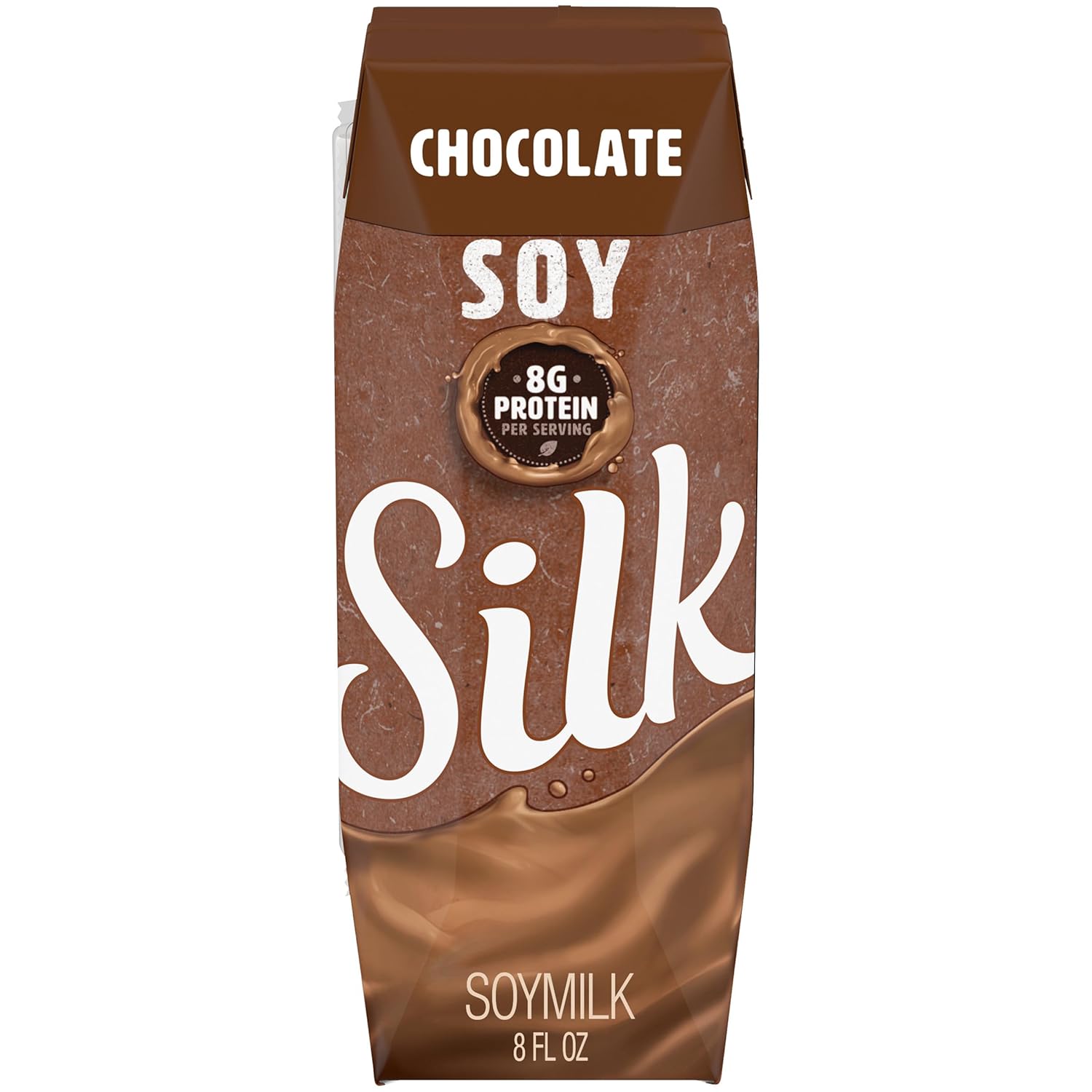 Silk Shelf-Stable Chocolate Soy Milk Singles, Dairy-Free Vegan Non-GMO, 8oz Pack of 18 - High Calcium Pantry Staple